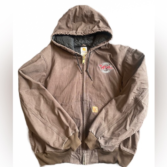 Carhartt Other - Carhartt Brown Duck Quilted Canvas Hooded Jacket Men’s Extra Large J280 DKB